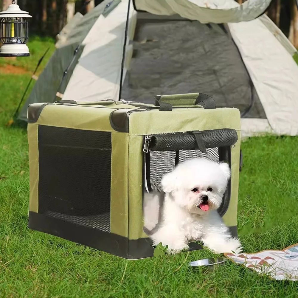 Unisex Portable Oxford Fabric Dog Crate | Lightweight Collapsible Pet Kennel for Indoor and Outdoor Use 1