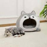 Very Soft Plush Cat Bed Basket | Cozy Lounger Cave for Cats and Small Dogs