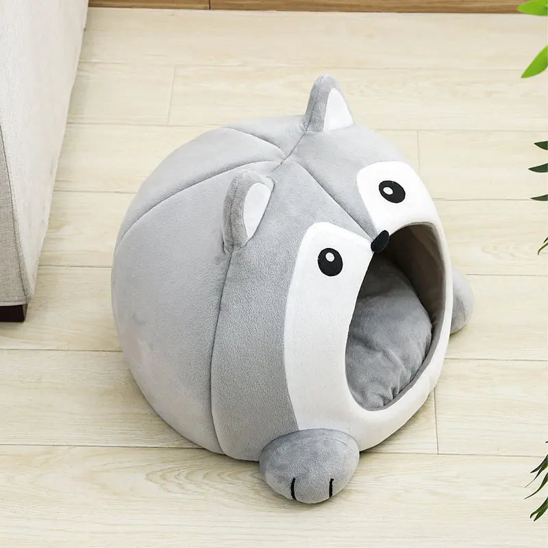 Very Soft Plush Cat Bed Basket | Cozy Lounger Cave for Cats and Small Dogs