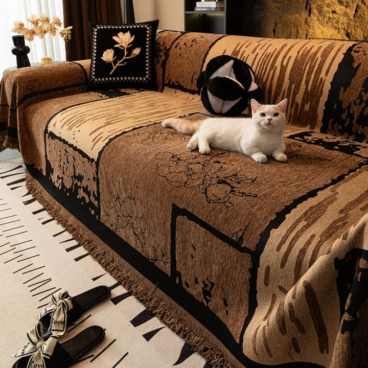Vintage Chenille Anti-Scratch Sofa Protector Throw Breathable Couch Cover