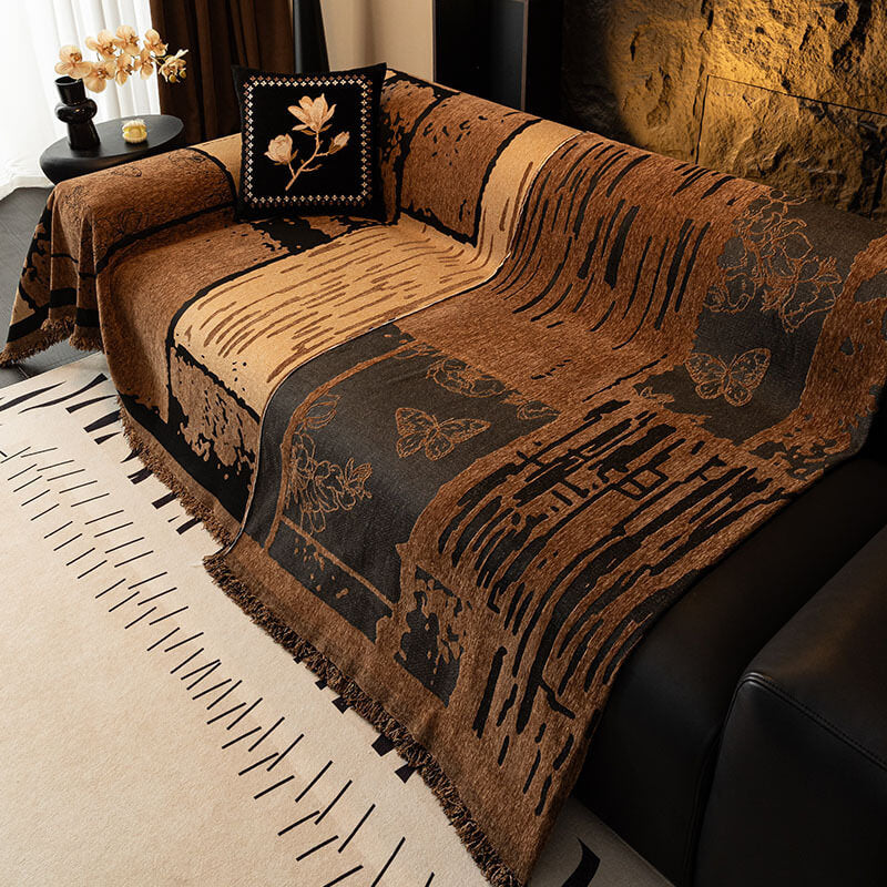 Vintage Chenille Anti-Scratch Sofa Protector Throw Breathable Couch Cover