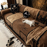 Vintage Chenille Anti-Scratch Sofa Protector Throw Breathable Couch Cover