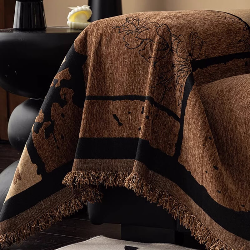 Vintage Chenille Anti-Scratch Sofa Protector Throw Breathable Couch Cover