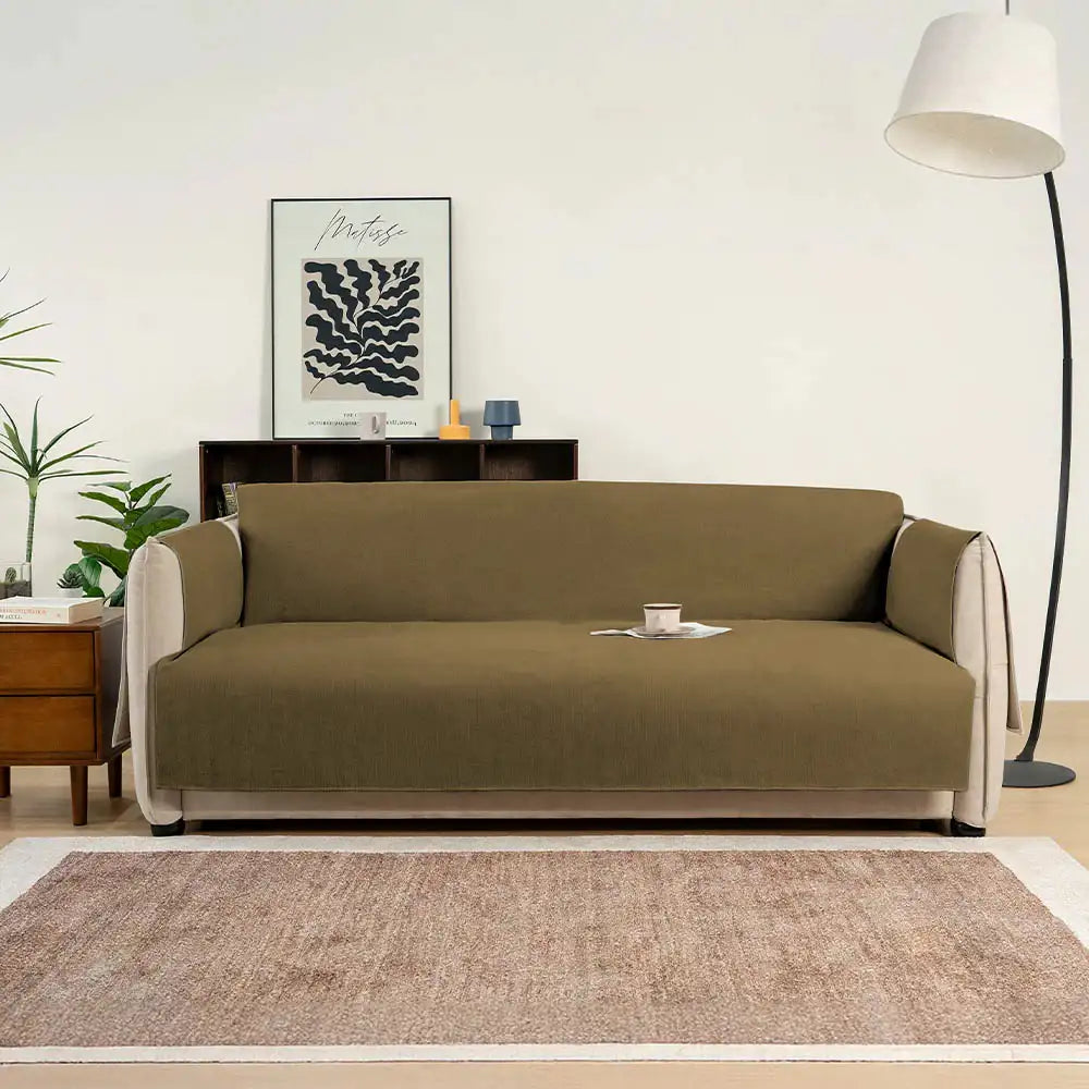 Waterproof Non-Slip Furniture Protector One-Piece Pet Sectional Stretch Couch Cover-Slipsafe