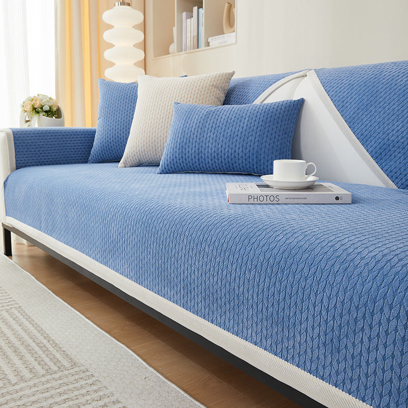 Wheat Ears Pattern Chenille Anti-Scratch Cozy Couch Cover