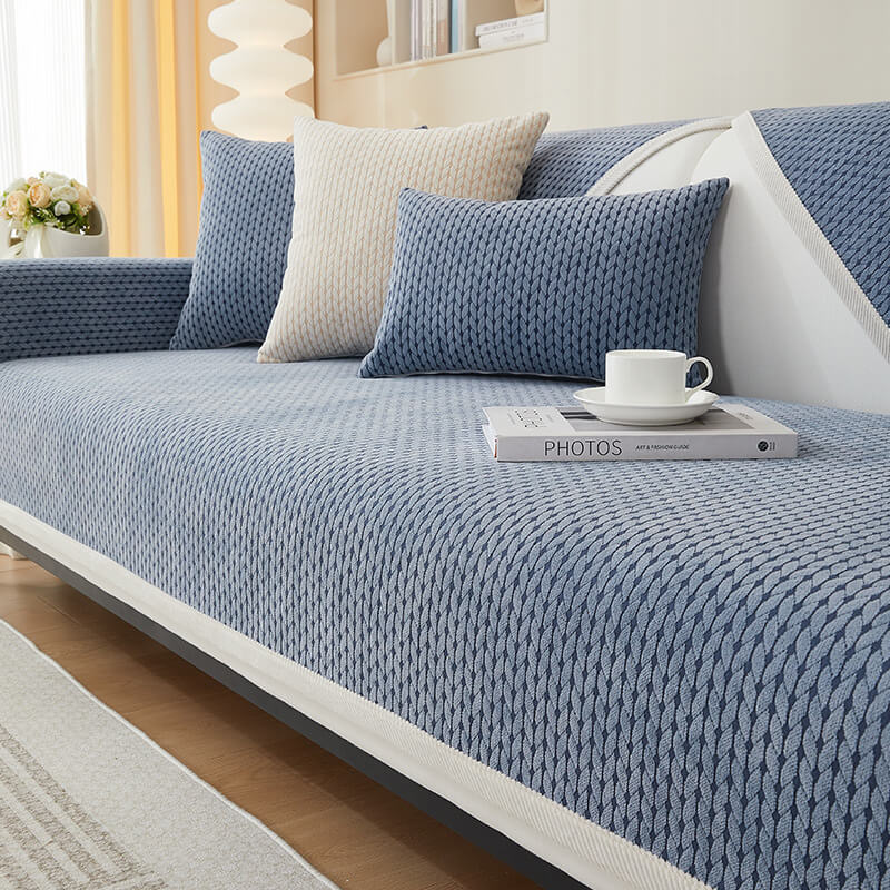 Wheat Ears Pattern Chenille Anti-Scratch Cozy Couch Cover