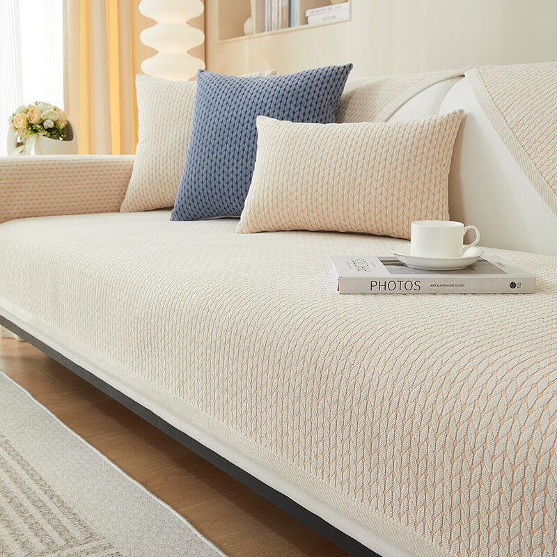 Wheat Ears Pattern Chenille Anti-Scratch Cozy Couch Cover