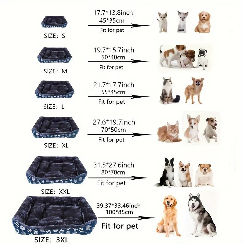 Winter Sofa Dog Bed | Soft Cushioned Basket Mat for Small to Large Dogs and Cats