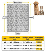 Paw Print Blanket size guide