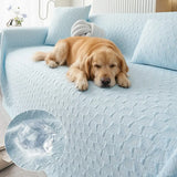 Textured Cooling Ice Silk Skin-Friendly Breathable Sofa Blanket Washable Sleek Couch Cover