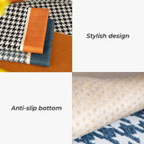 Classic Houndstooth Print Chenille Non-slip Anti-Slip Couch Cover