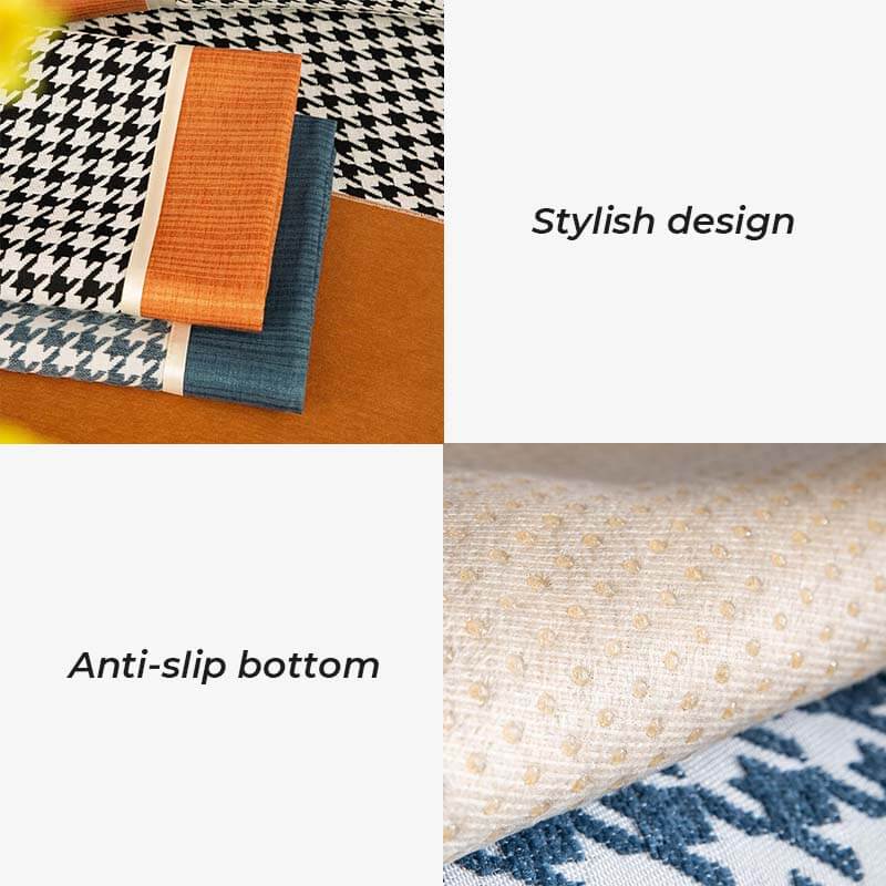 Classic Houndstooth Print Chenille Non-slip Anti-Slip Couch Cover
