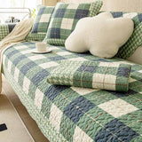 Cotton Plaid Anti-scratch Elegant Couch Cover