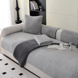 Thickened Plush Herringbone Non-slip Breathable Couch Cover