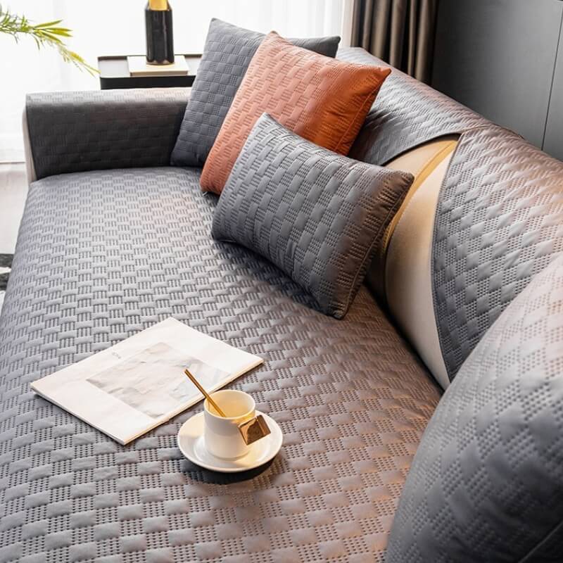 Water-resistant Leathaire Fabric Sofa Cover Furniture Protection Sleek Couch Cover