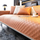 Water-resistant Leathaire Fabric Sofa Cover Furniture Protection Sleek Couch Cover