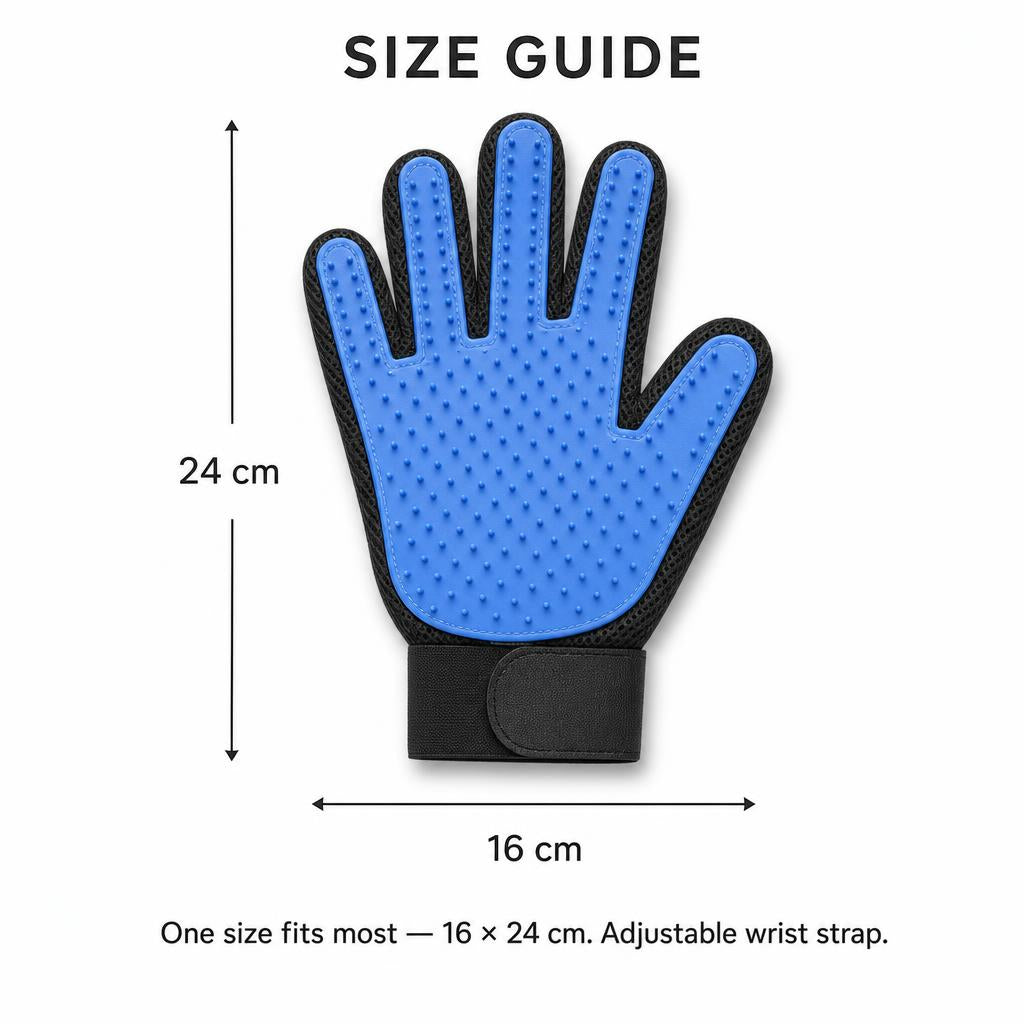 De-Shedding Grooming Gloves size guide