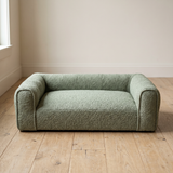 Furzzee orthopedic memory foam dog bed in sage green boucle fabric
