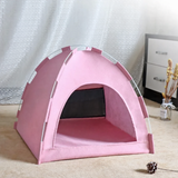 Semi-Enclosed Canvas Pet Tent Bed | Removable Cave Hut for Cats and Small Dogs