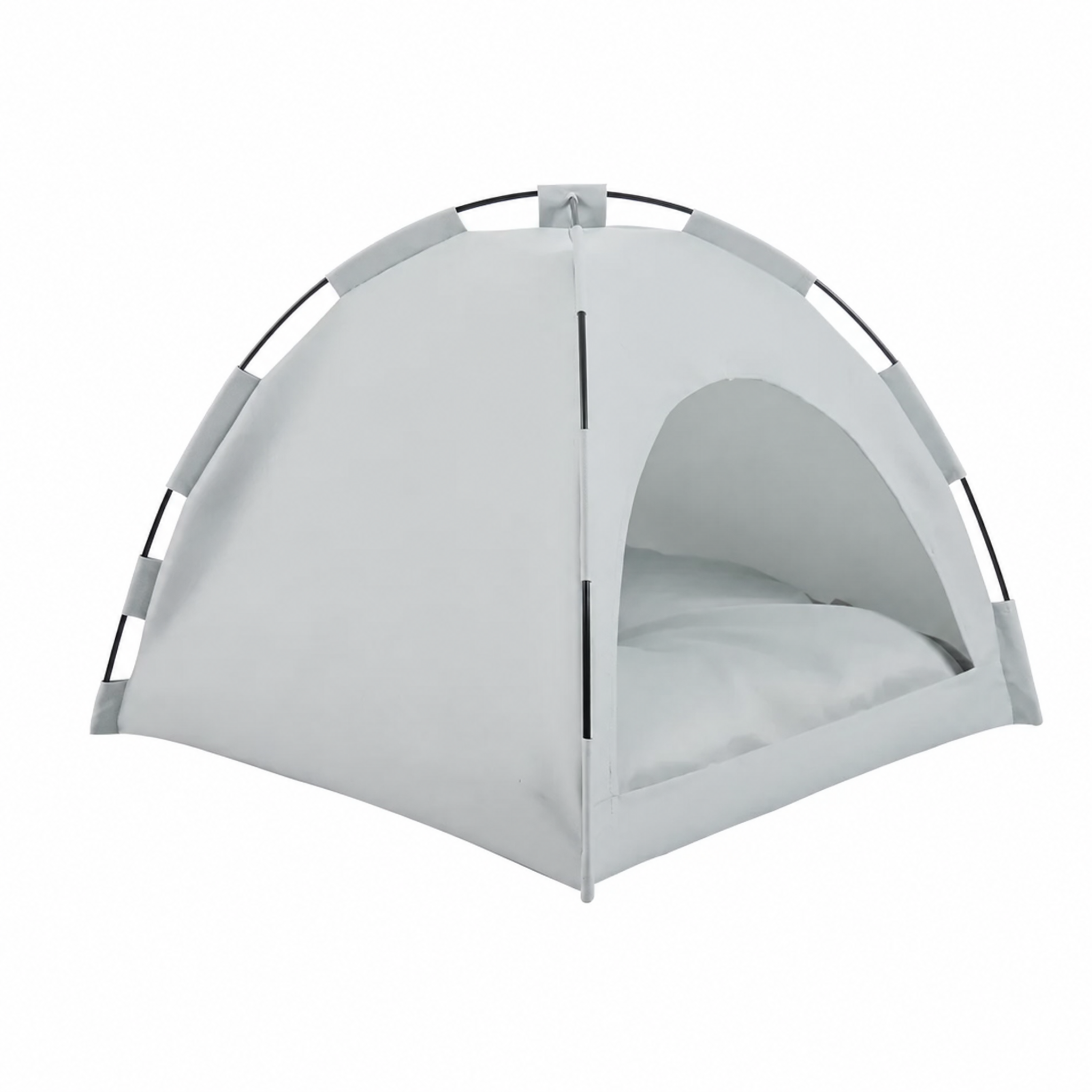 Semi-Enclosed Canvas Pet Tent Bed | Removable Cave Hut for Cats and Small Dogs