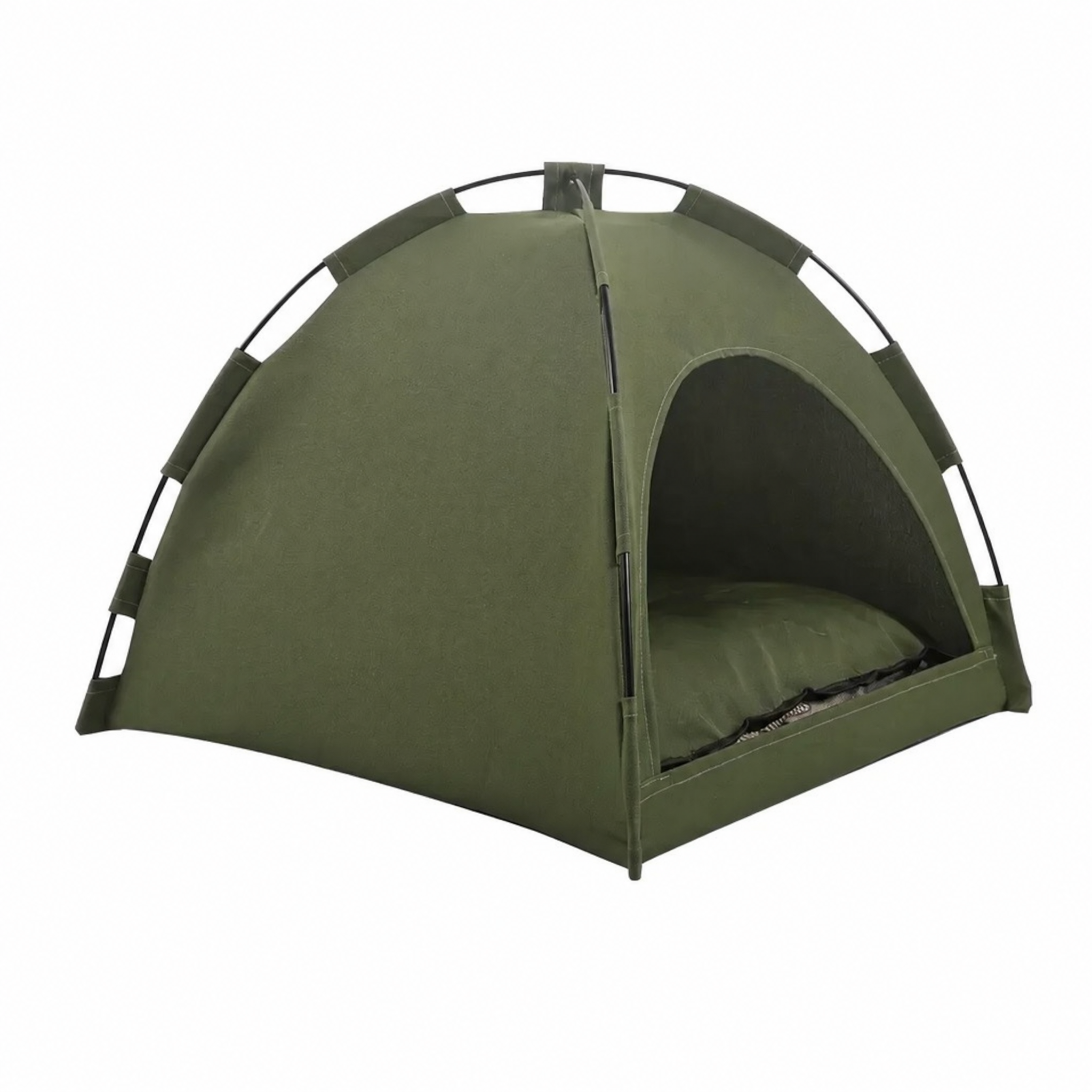 Semi-Enclosed Canvas Pet Tent Bed | Removable Cave Hut for Cats and Small Dogs