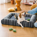 Orthopedic Dog Bed | Textured Stripe Design | Cozy and Supportive