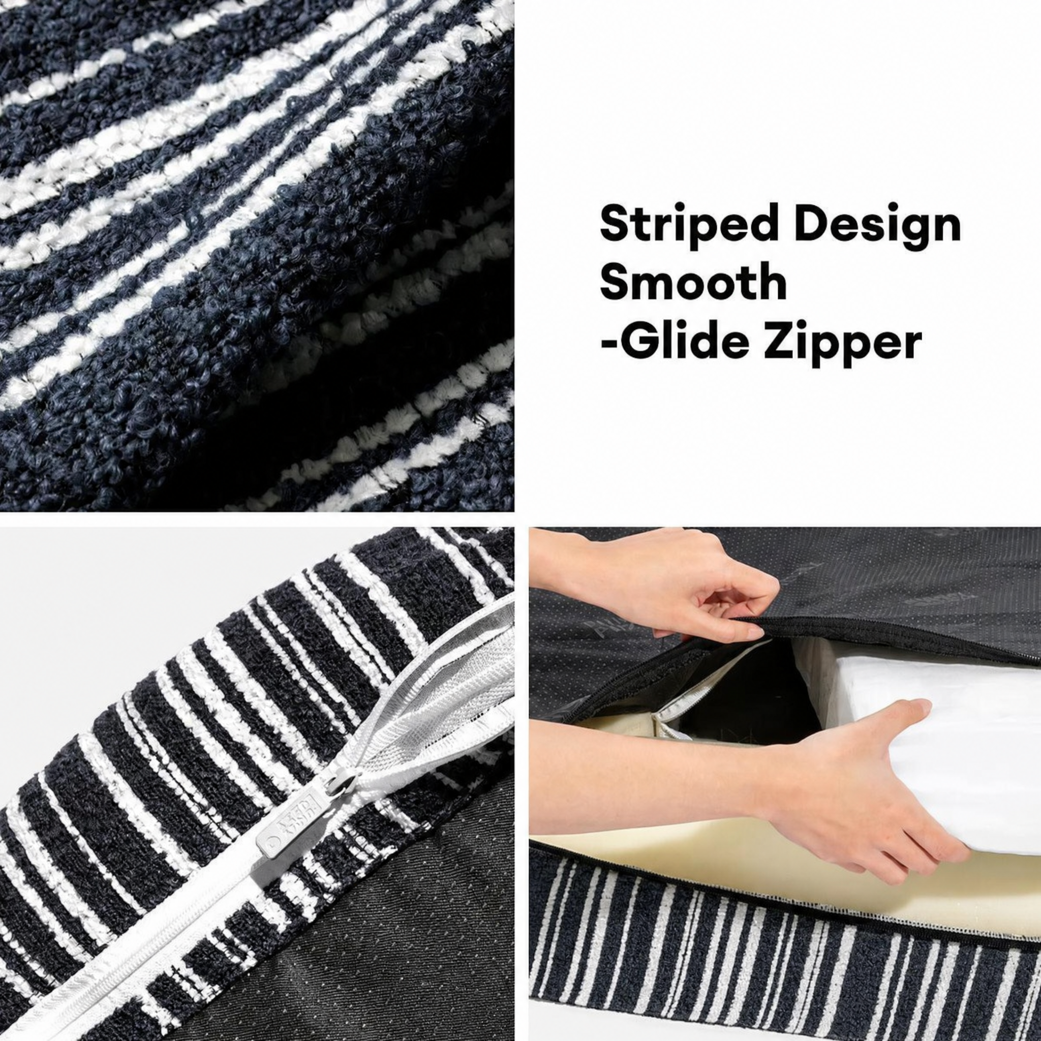 Orthopedic Dog Bed | Textured Stripe Design | Cozy and Supportive