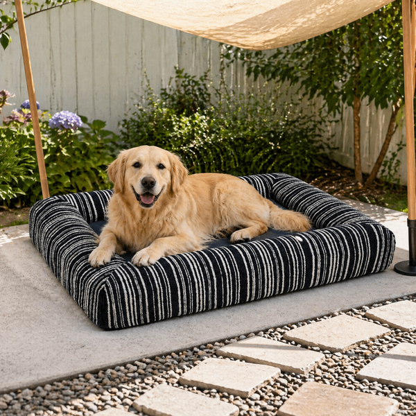 Orthopedic Dog Bed | Textured Stripe Design | Cozy and Supportive
