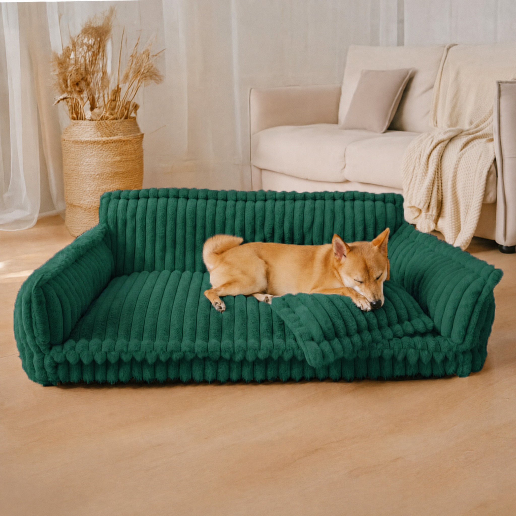 Pet's Cozy Plush Orthopedic Dog Bed | Soft Fluffy Sofa for Large Dogs