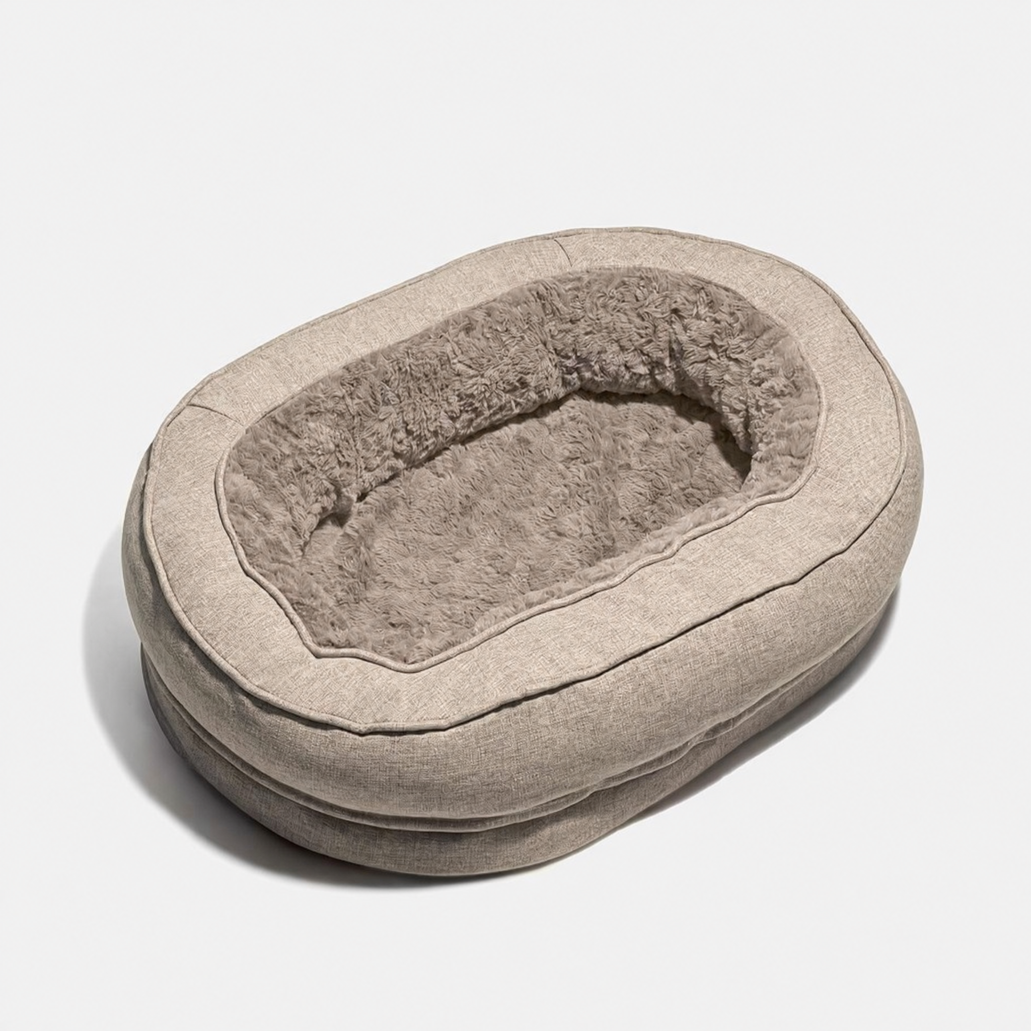 Orthopedic Dog Bed | Cozy Cotton Fleece Donut Design | Large Anti-Slip Waterproof Pet Bed