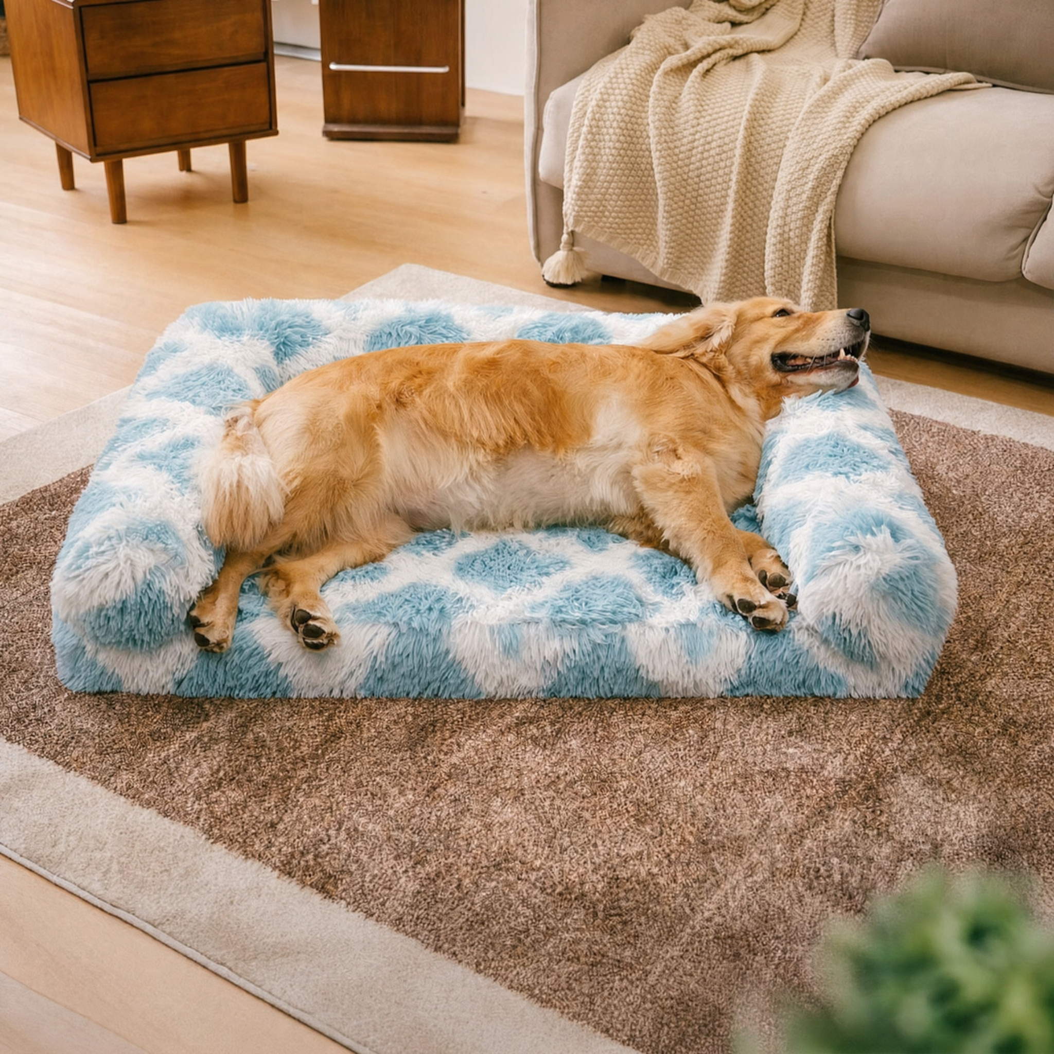 Pet's Classic Plaid Orthopedic Sofa Bed | Cozy and Supportive Design