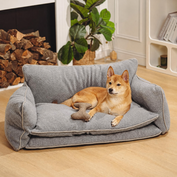 Pet's Soft Faux Lambswool Sofa Bed | Cozy Double Layer Design