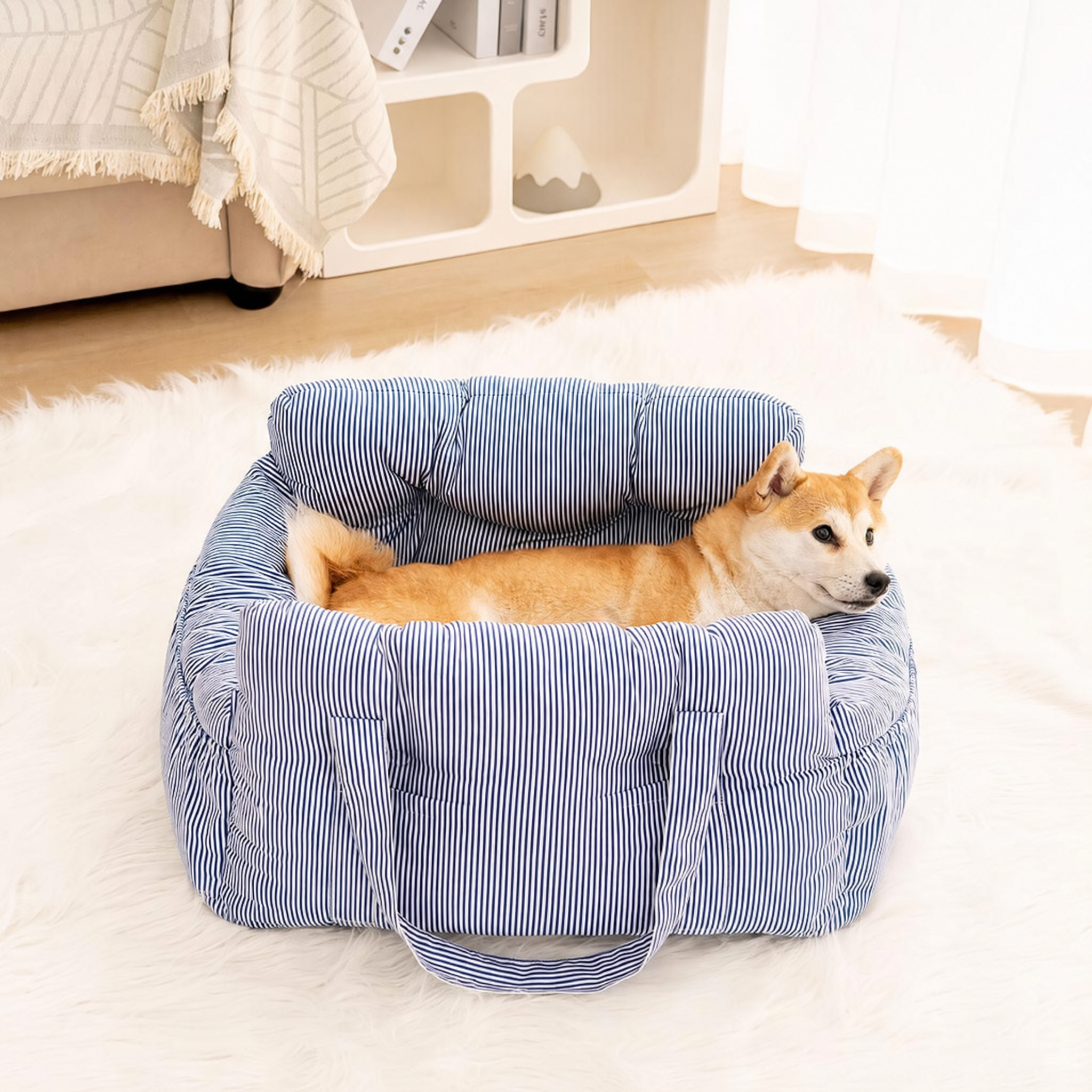 Pet Booster Seat | Portable Cotton Dog Car Bed | Comfortable Travel Accessory