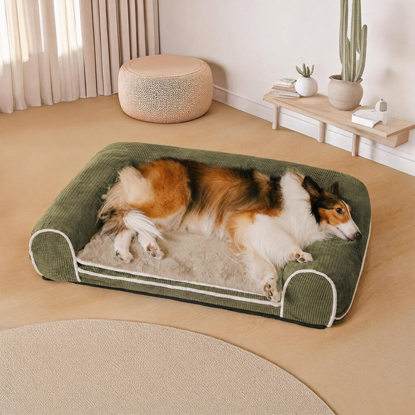 Pet's Cozy Faux Fur Orthopedic Dog Sofa Bed | Double-Layer Supportive Design