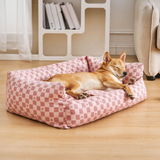 Pet's Cozy Plush Sofa Bed | Stylish Reversible Dog Bed