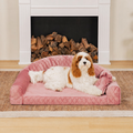 Small Dog Velvet Sofa Bed | Cozy Princess Design for Comfort