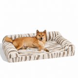 Pet's Cozy Faux Fur Dog Bed | Orthopedic Supportive Bolster for Comfort