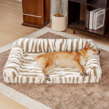 Pet's Cozy Faux Fur Dog Bed | Orthopedic Supportive Bolster for Comfort