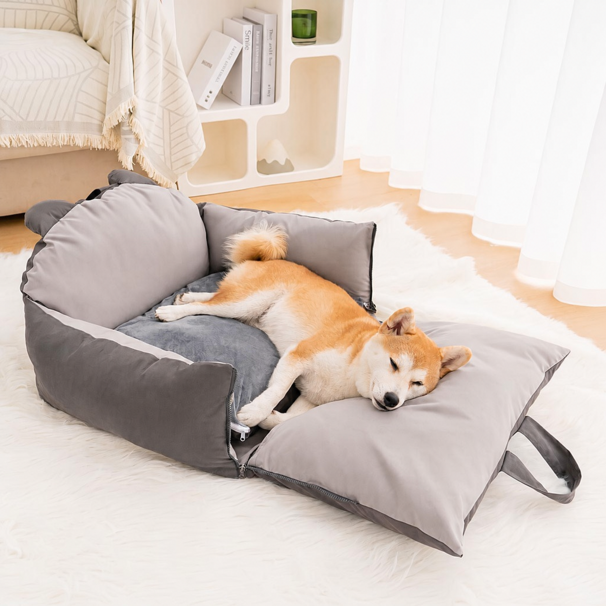 Dog Car Seat Bed | Plush Multifunctional Pet Car Seat | Cozy Safety Booster Seat