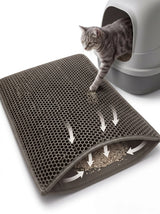 Honeycomb Cat Litter Mat grey