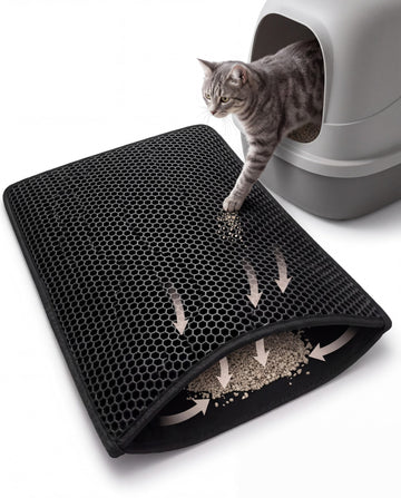 Honeycomb Cat Litter Mat black