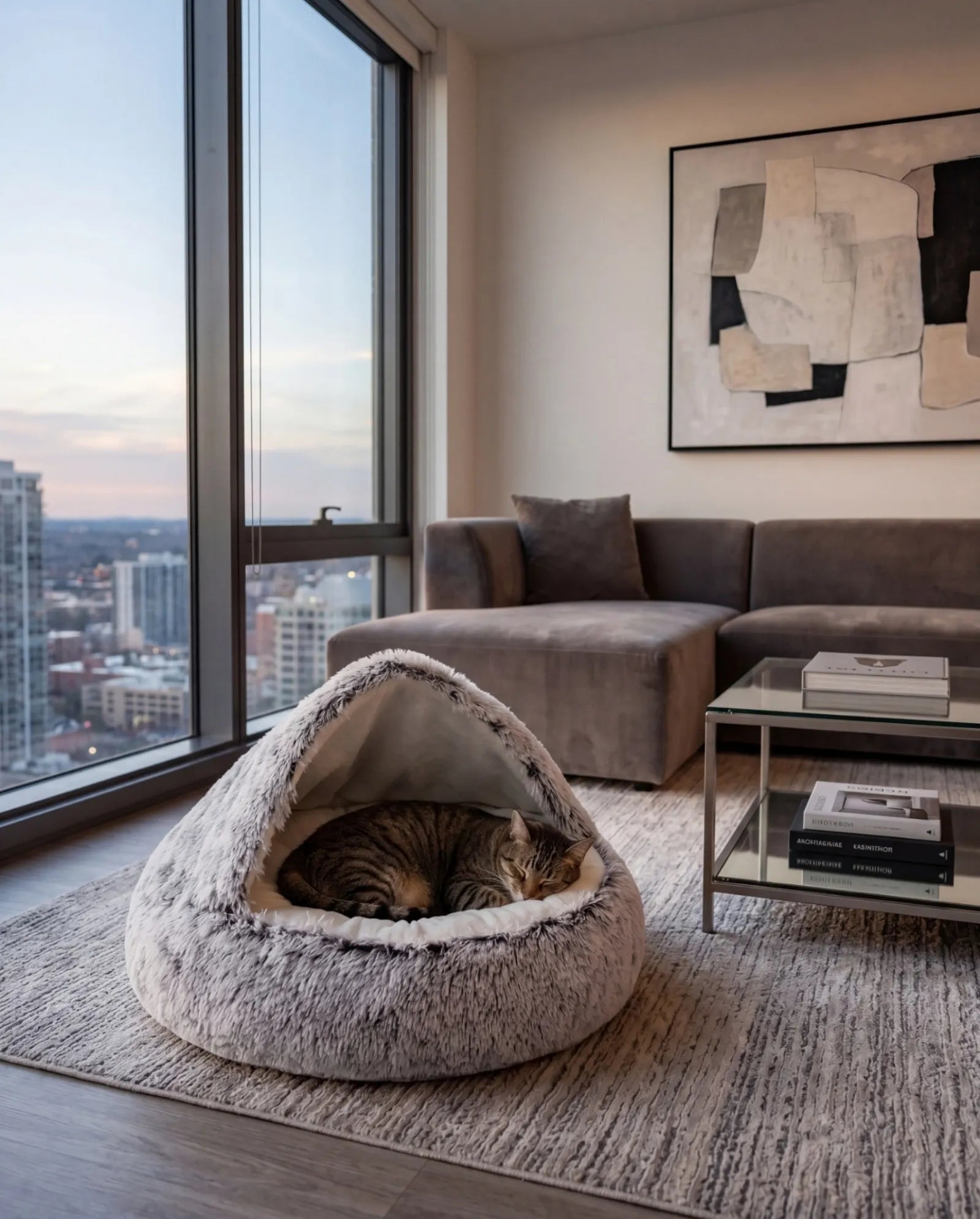 Cats love the hooded coziness too