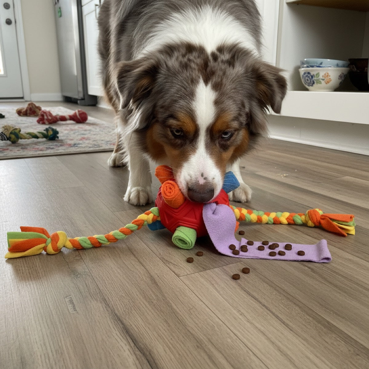 Aussie with snuffle ball